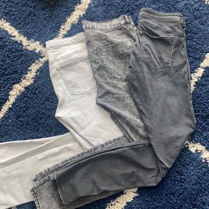 3 pair of H&M skinny jeans.